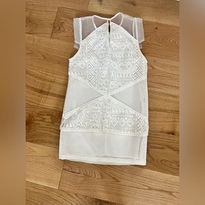 White lace a-line mini dress